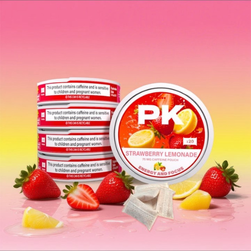 PK STRAWBERRY LEMONADE CAFFEINE ENERGY POUCHES 75MG – 5 PACK