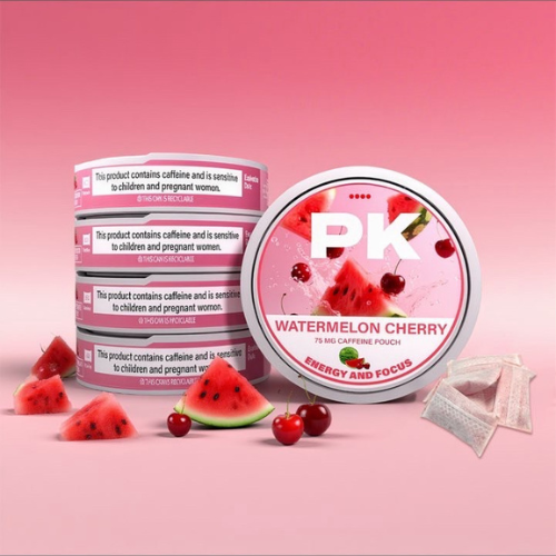 PK WATERMELON CHERRY CAFFEINE POUCHES 75mg-5 Pack