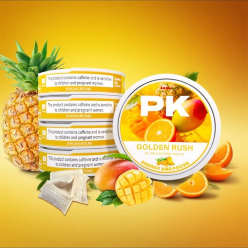 PK GOLDEN RUSH CAFFEINE POUCHES 75mg-5 Pack